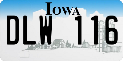 IA license plate DLW116