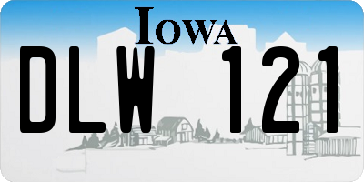 IA license plate DLW121