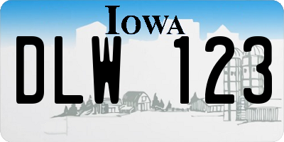 IA license plate DLW123