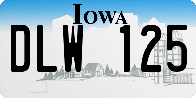 IA license plate DLW125