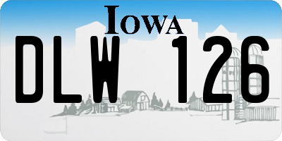 IA license plate DLW126