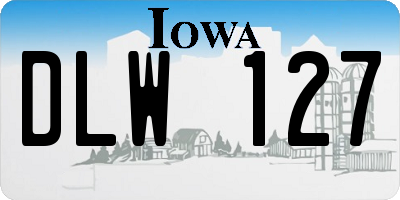 IA license plate DLW127