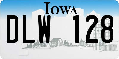 IA license plate DLW128