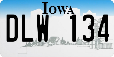 IA license plate DLW134