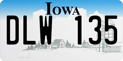 IA license plate DLW135