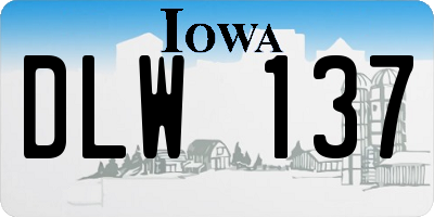 IA license plate DLW137