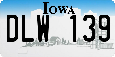 IA license plate DLW139