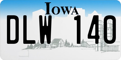 IA license plate DLW140