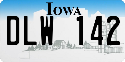 IA license plate DLW142