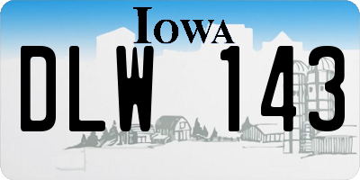 IA license plate DLW143