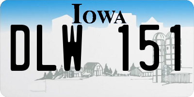 IA license plate DLW151