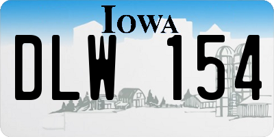 IA license plate DLW154