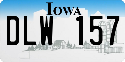 IA license plate DLW157