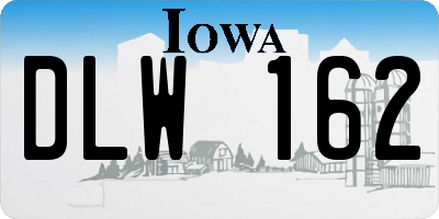 IA license plate DLW162