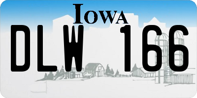 IA license plate DLW166