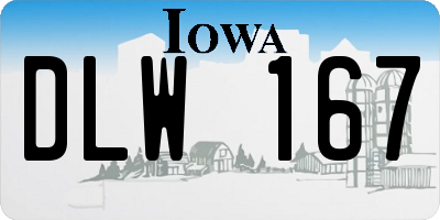 IA license plate DLW167