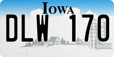 IA license plate DLW170