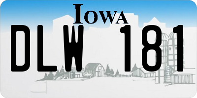 IA license plate DLW181