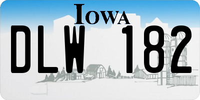 IA license plate DLW182