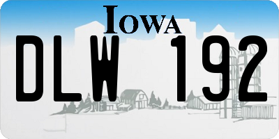IA license plate DLW192