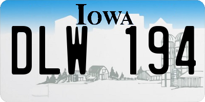 IA license plate DLW194