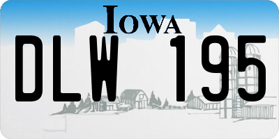 IA license plate DLW195