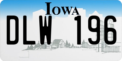 IA license plate DLW196