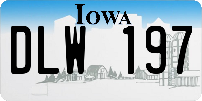 IA license plate DLW197