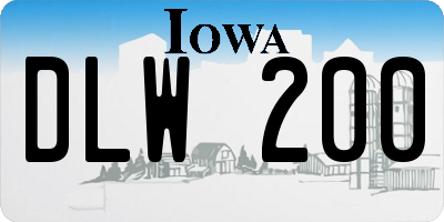 IA license plate DLW200