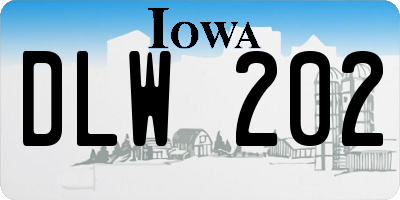IA license plate DLW202