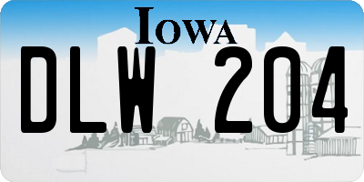 IA license plate DLW204