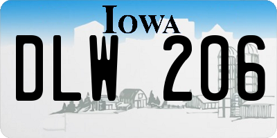 IA license plate DLW206