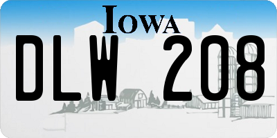 IA license plate DLW208