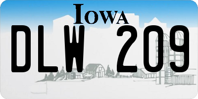 IA license plate DLW209