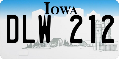 IA license plate DLW212