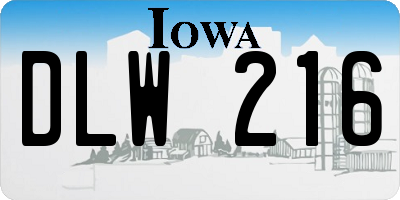IA license plate DLW216