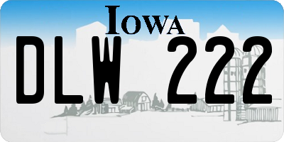 IA license plate DLW222