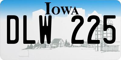 IA license plate DLW225