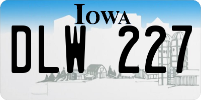 IA license plate DLW227