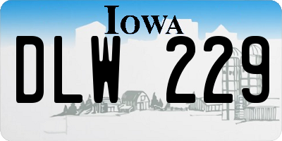 IA license plate DLW229