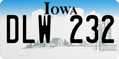 IA license plate DLW232