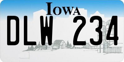 IA license plate DLW234