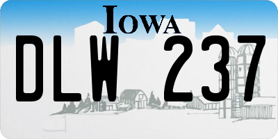 IA license plate DLW237