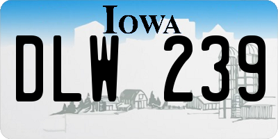 IA license plate DLW239