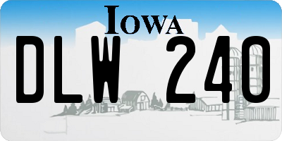 IA license plate DLW240