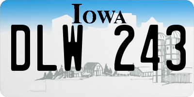 IA license plate DLW243