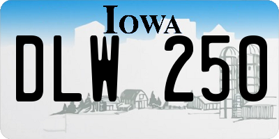 IA license plate DLW250