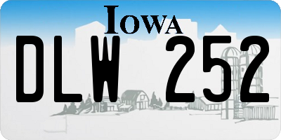IA license plate DLW252