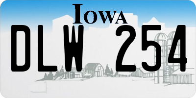 IA license plate DLW254