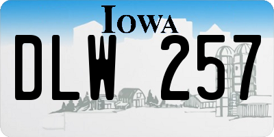 IA license plate DLW257
